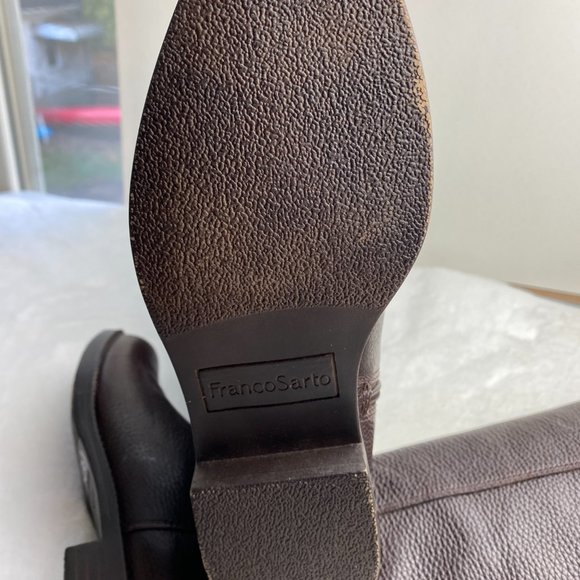Franco Sarto Christoff Tall Brown Leather Riding Boots, NEW, Wide Calf, size 6.5 - Picture 6 of 10